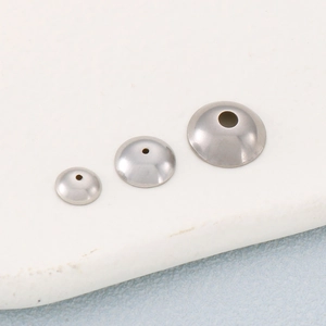 Polished stainless steel UFO-shaped hollow spacers for DIY jewelry making in three sizes