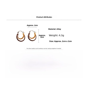 Detailed size and material guide for vintage coffee and orange round cross earrings