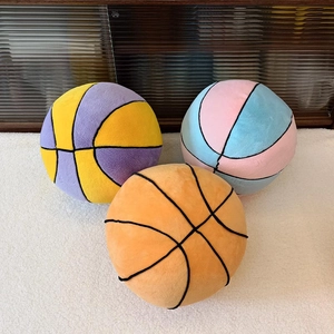 Basketball Shaped Plush Pillow Soft Simulation Ball Toy Cushion For Home Decor Kids Room Sofa Bed