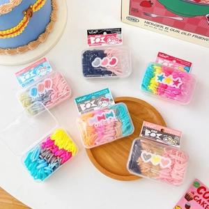 Set di elastici per capelli colorati in scatole trasparenti per acconciature varie