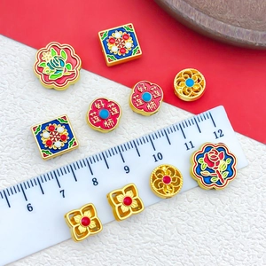 Traditionelle chinesische Emaille-Lotus-Perlen für DIY-Schmuckherstellung