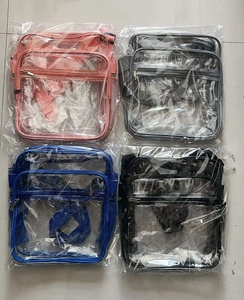 Sacs à bandoulière en PVC transparent en rose gris bleu et noir pour les concerts