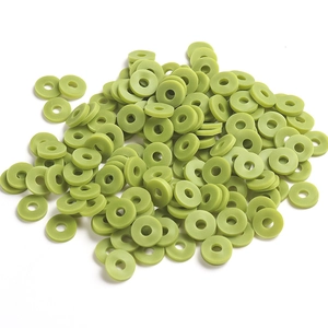 Perles d'espacement vertes 6mm en argile polymère pour création de bijoux DIY