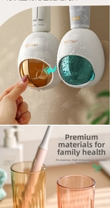 Dispenser automatico di dentifricio a parete in materiale PS impermeabile con leve colorate
