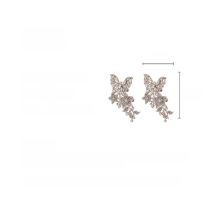 Details zu Kristall-Schmetterlings-Ohrclips, Maße 6.7x4.5cm und Gewicht 27.3g