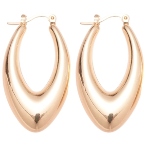 Polierte Tropfen-Ohrringe in Roségold mit U-Form-Design und spiegelndem Finish