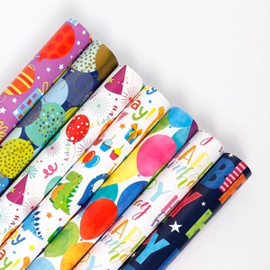 Lot de 7 rouleaux de papier cadeau d'anniversaire avec motifs dinosaures et ballons