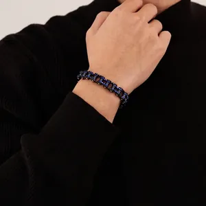 Men Stainless Steel Bicycle Chain Bracelet Punk Hip Hop Mechanic Style Industrial Jewelry Accessory