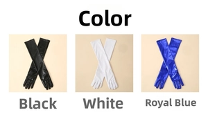 50cm extra long patent leather stretch gloves sexy cosplay costume accessories black white blue