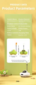Detailed size specifications of the smart cat toy car with feather and dimensions