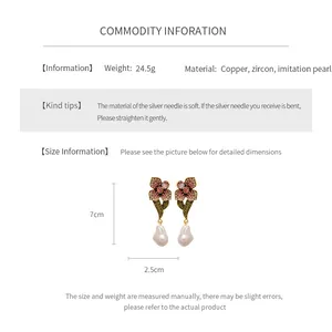 Guide des tailles pour boucles d'oreilles fleur de 7cm avec zircons et perles