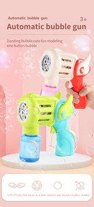 Dettaglio della pistola sparabolle automatica a 5 fori con ali e ricarica per bambini