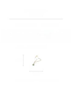Detailed size specifications for gold plated ginkgo leaf necklace with green glass pendant