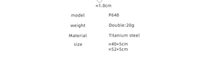 Detailed size chart for P648 titanium steel double layer necklace with 40cm and 52cm chains
