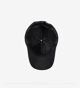 Detailed view of the thick black fleece lining for winter thermal baseball cap warmth