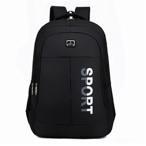 Large capacity black oxford backpack with multi-layer zippers and sport design for men