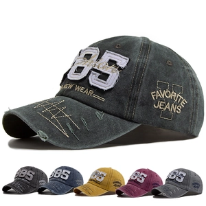 Vintage Distressed Baseball Cap Washed Cotton 1985 Embroidery Retro Sun Shade Adjustable Snapback Hat Unisex
