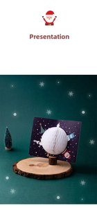 3D Christmas card with Santa Claus motif and a white honeycomb paper base on wood