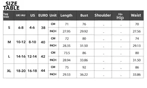 Size chart showing S-XL measurements for the elegant strap evening dress for women