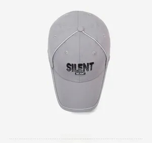 Top view of quick-dry sports cap with SILENT embroidery and contrast piping detail
