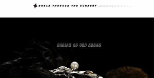 Macro shot of silver pearl bracelet on a dark rock background with luxury design