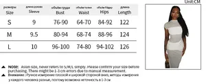 Size chart for the summer slim-fit sheer bodycon dress with precise CM measurements