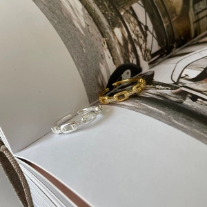 Anelli minimalisti in argento sterling 925 con zirconi cubici in oro e argento