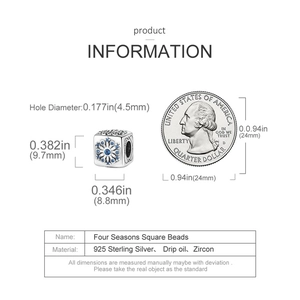 Guide de taille pour perle flocon de neige en argent 925 avec trou de 4,5 mm de large
