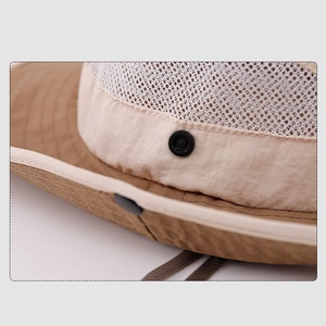 Kids outdoor safari sun hat with side mesh vents and wide brim for sun protection