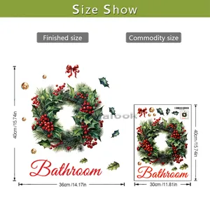 Größentabelle für Weihnachts-Wandtattoo mit fertigen Maßen und Produktabmessungen