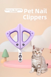 Close-up of pet nail clippers with round limiting holes for safe cat claw trimming
