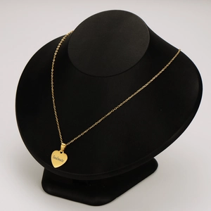 18K gold plated stainless steel heart necklace with Soulmate engraving for couples