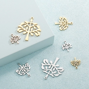 Tree Of Life Charms Stainless Steel Hollow Design Pendants For DIY Jewelry Making Necklace Bracelet Craft Accessories