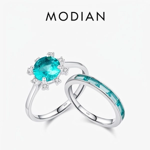 Bague Tournesol En Argent Sterling 925 Et Anneau Empilable Pour Femmes Cristal Bleu Paraiba Forme D'Étoile