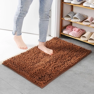 Bruine absorberende chenille badkamer mat voor entree badkamer antislip tapijt huis