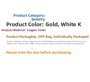 Detailed product specifications for the copper snake chain necklace with gold and silver colors
