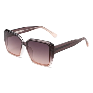 Classic square frame sunglasses with purple gradient lenses on a clean white background