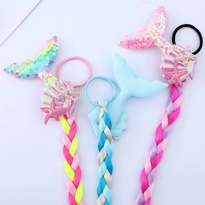 Accessori capelli sirena con decoro conchiglia stella marina e trecce colorate