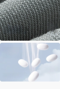 Macro view of premium socks fabric showing 29mm long cotton fibers for high breathability