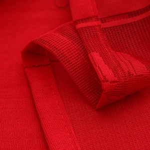 Red American style Christmas lace tablecloth with intricate hollow texture and mesh weave