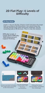 Logic puzzle game showing 2D board with colorful beads and 162 challenge levels