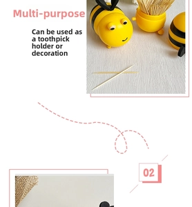 Détail d'un porte-cure-dents mignon en forme d'abeille comme décoration de bureau