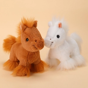 Cute Horse Plush Toy Simulation Stuffed Pony Soft Short Plush PP Cotton Doll For Kids Accompanying Gift