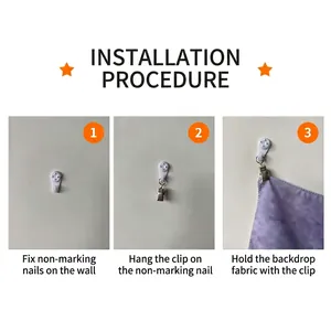 Installation kit for wall tapestries with non-trace nails and metal hanging clips