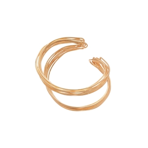 Minimalist twisted gold multi-layer woven open cuff bracelet for a modern fashion look