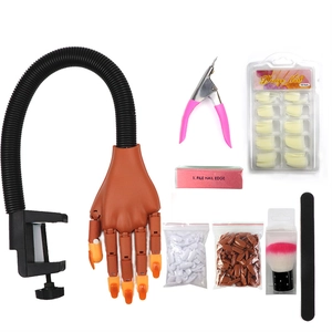 Professional Nail Training Hand Flexible Adjustable Manicure Practice Tool With Jointed Fingers And Replaceable Tips