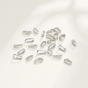 S925 sterling silver pinch bails for pendant DIY jewelry making in silver finish