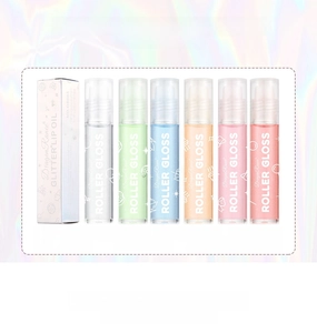 Detailed specifications of moisturizing roller lip oil set with 6.3ml transparent bottles