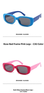 Close-up of flexible silicone frames and polarized lenses on children sunglasses