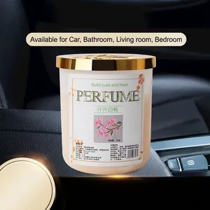 Solid Scented Balm Aromatherapy Air Freshener Long Lasting For Car Home Office Frosted Jar With Golden Hollow Lid